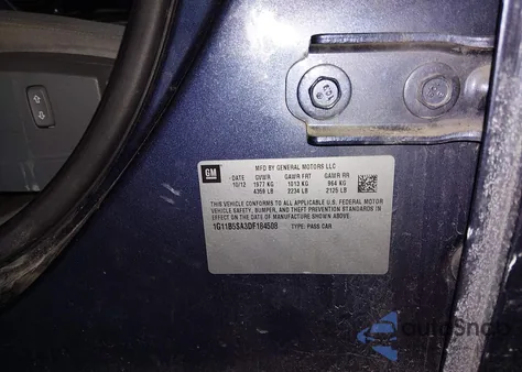 2013 Chevrolet Malibu 1Ls из США, поврежденный, VIN 1G11B5SA3DF184508